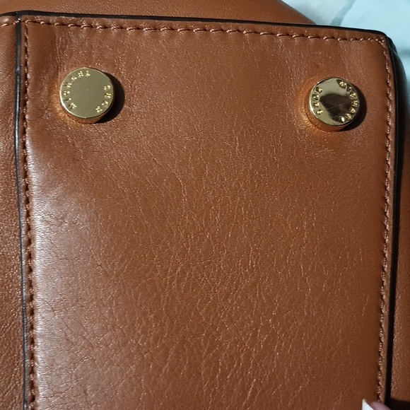 Michael Kors Hamilton Leather Satchel Handbag Caramel Brown Color - Picture 11 of 16